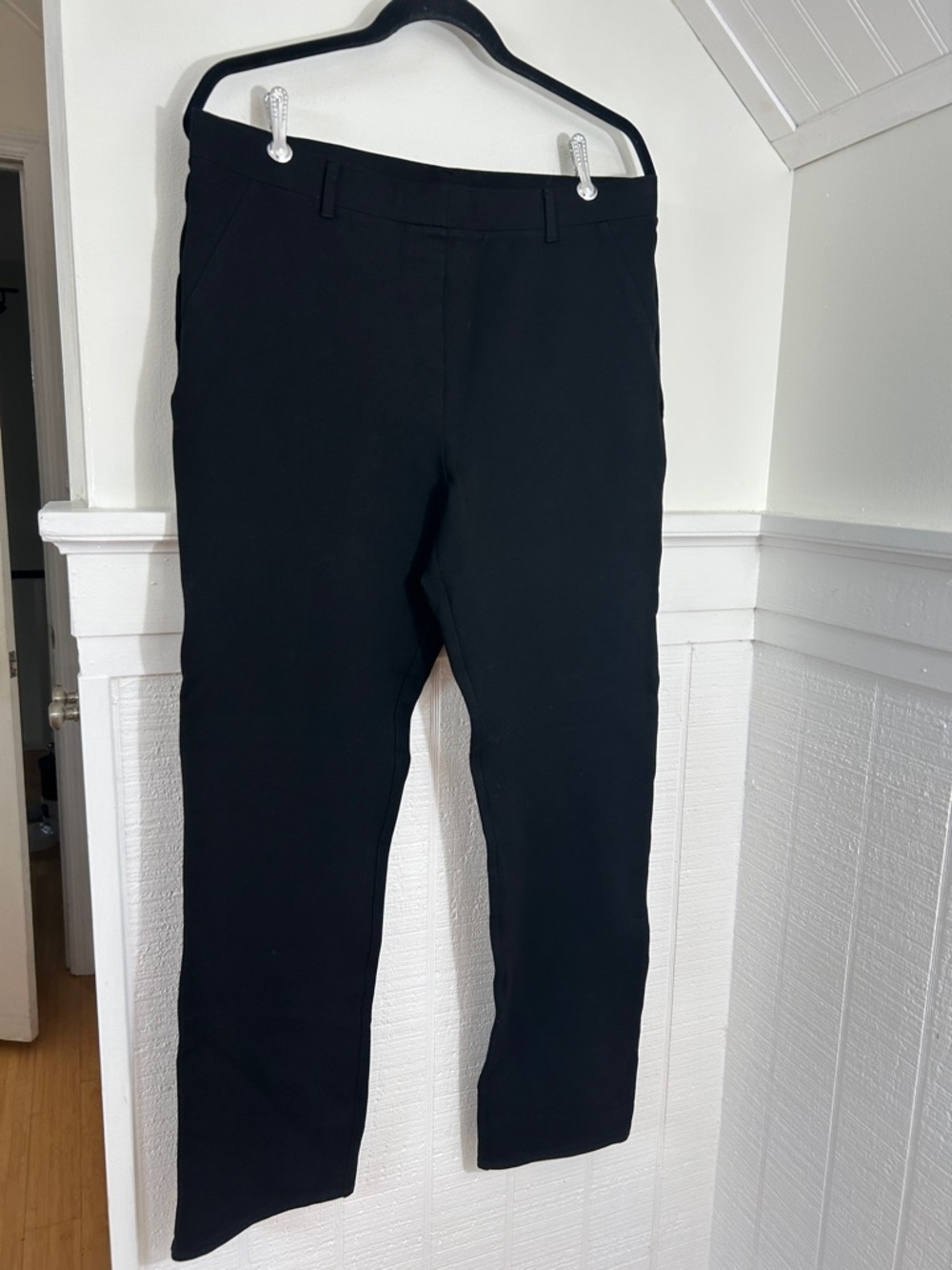 Quince Black Ultra Stretch Straight Leg Ponte Pants size XL - Picture 3 of 8